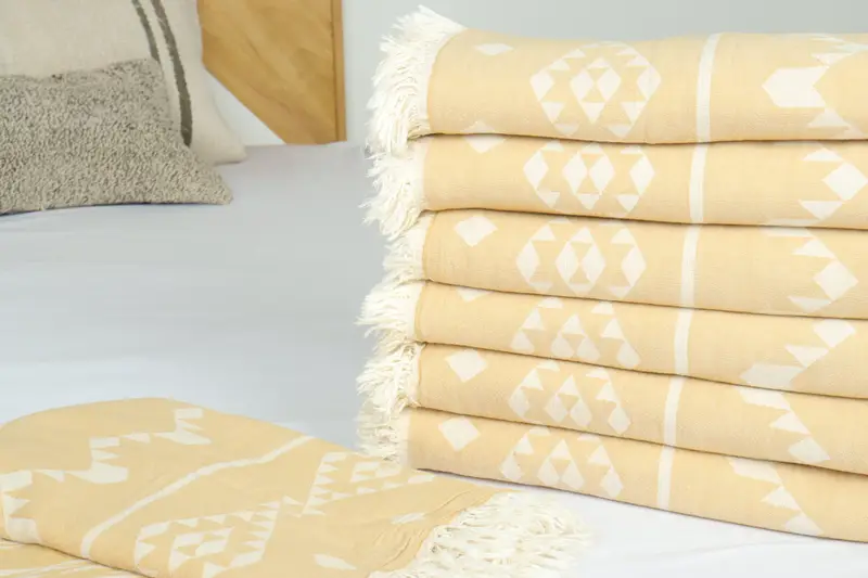 Wedding Gift For Bride, Woven Throw Blanket, Family Gift Basket, 70x60 Cotton Geometric Towel, Spooky Bachelorette Party, Tablecloth, Custom Blanket - 3