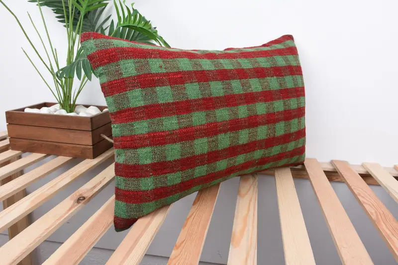 16x24 Green Pillow Cover, Cushion Cover, Interior Designer Pillow, Indoor Pillow Case, Boho Pillow Sham Cover, Throw Kilim Pillow - 4