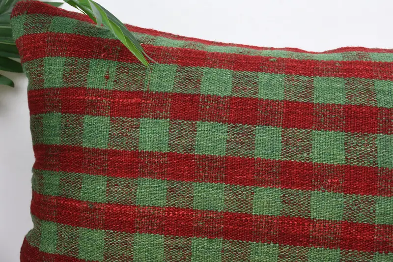 16x24 Green Pillow Cover, Cushion Cover, Interior Designer Pillow, Indoor Pillow Case, Boho Pillow Sham Cover, Throw Kilim Pillow - 2
