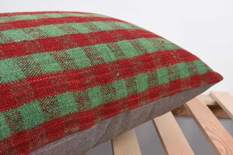 16x24 Green Pillow Cover, Cushion Cover, Interior Designer Pillow, Indoor Pillow Case, Boho Pillow Sham Cover, Throw Kilim Pillow - 7