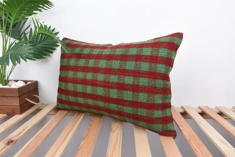 16x24 Green Pillow Cover, Cushion Cover, Interior Designer Pillow, Indoor Pillow Case, Boho Pillow Sham Cover, Throw Kilim Pillow - 5