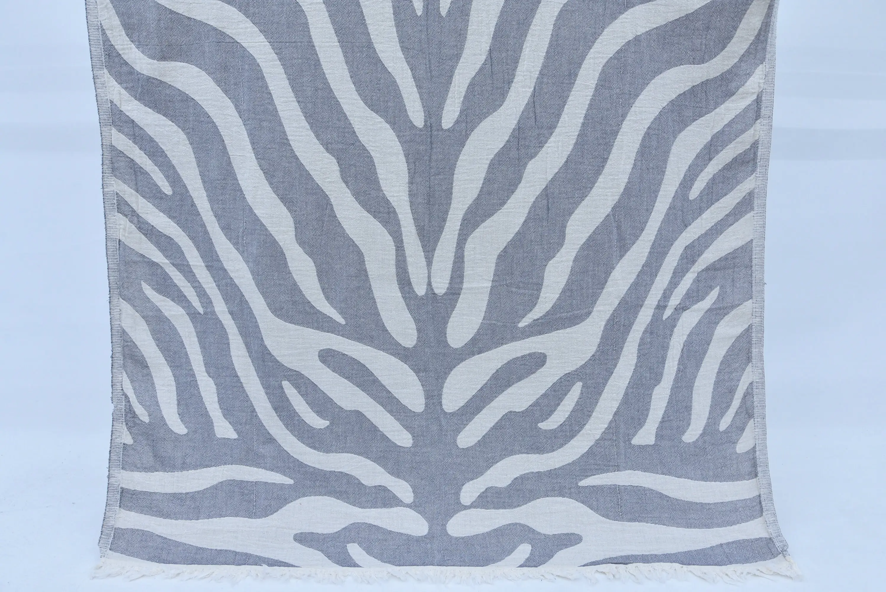 Soft Beach Towel Turkish Cotton Gray Patterned, 40x66 inches - 1