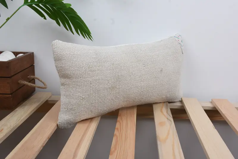 Throw Kilim Pillow, Pillow, Luxury Pillow, Home Decor Pillow, Boho Pillow Sham Cover, 8x16 White Pillow, Office Chair Cushion, Bolster Pillow Case - 4
