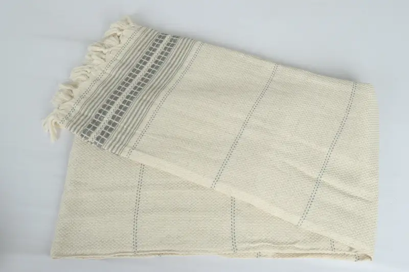 Throw Blanket Couch, Tablecloth, Wedding Hand Made Gift, Turkish Bedspread, Boho Throw Blankets, Couch Cover, 96x94 Linen Striped Towel - 6