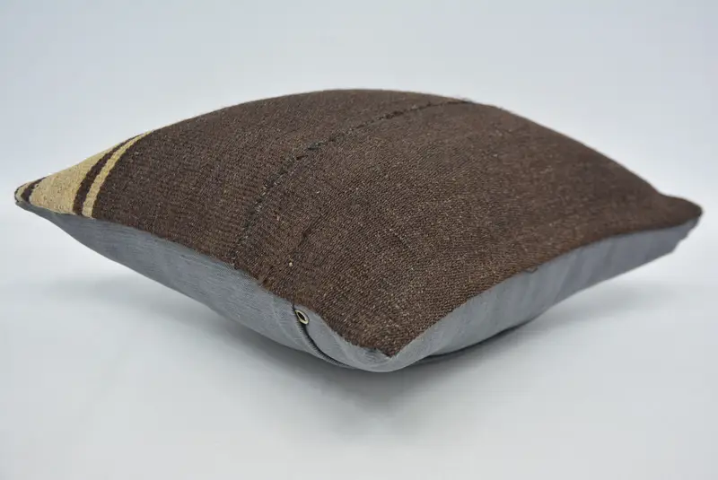 Handwoven Pillow Cover Cushion Cover, Pillow for Couch, Kilim Pillow Cover, Cushion, 14x14 Brown Pillow Cover, Boho Pillow Sham Cover - 6