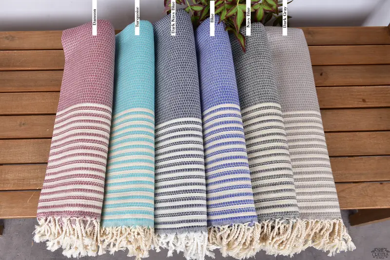 Organic Beach Towel, Monogram Beach Towel, Fouta towel, Beach Size Towel, Organic cotton peshtemal for spa and beach, Custom Gifts, Bridesmaid Gifts - 2
