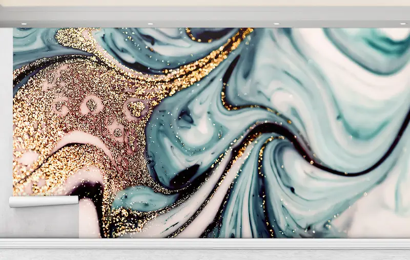 Zarif Baskılı Lüks Mermer Duvar Kağıdı: Çağdaş Ev Dekorasyonu