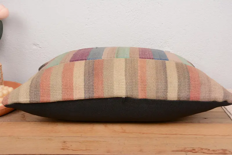16x24 Green Pillow Cover, Sustainable Pillow, Pillow for Sofa, Floor Pillow, Kilim Pillow Cover, Rustic Cushion, Cushion, Boho Pillow Sham Cover - 5