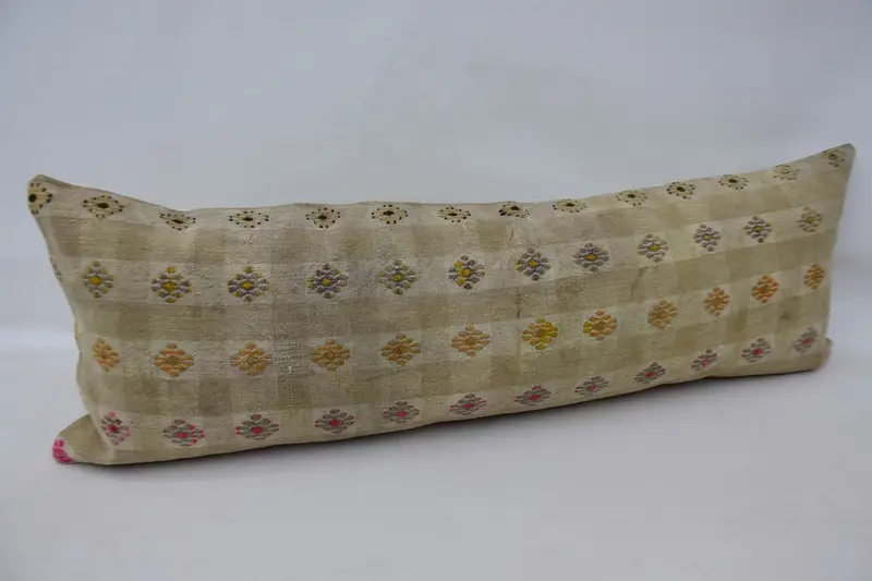 Pillow Cover, Home Decor Pillow, Kilim Cushion Sham, Kilim Rug Pillow, 16x48 Beige Cushion Cover, Interior Designer Pillow - 3