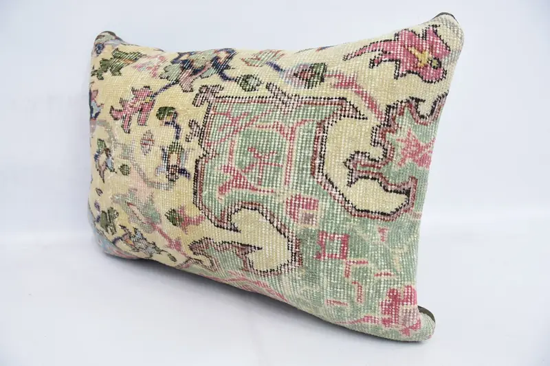 Vintage Pillow, Personalized Gift Pillow Cushion Cover, Cushion Case, 16x24 Yellow Cushion, Vintage Kilim Throw Pillow, Kilim Pillow - 4