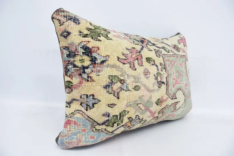 Vintage Pillow, Personalized Gift Pillow Cushion Cover, Cushion Case, 16x24 Yellow Cushion, Vintage Kilim Throw Pillow, Kilim Pillow - 3