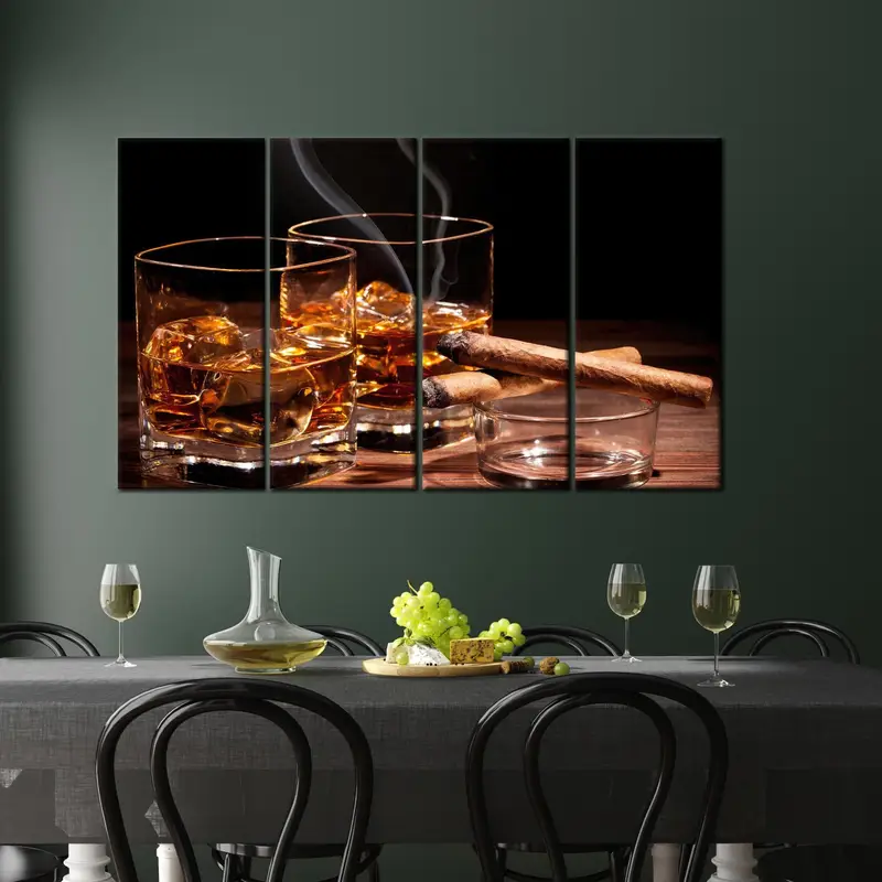 Cigar Wall Art, Bar Decor Art, Man Cave, Loft Art Decor Art, Canvas Wall Art, Cigar Art Decor, Gift For Him, Smoke Wall Art, Modern Canvas - 7