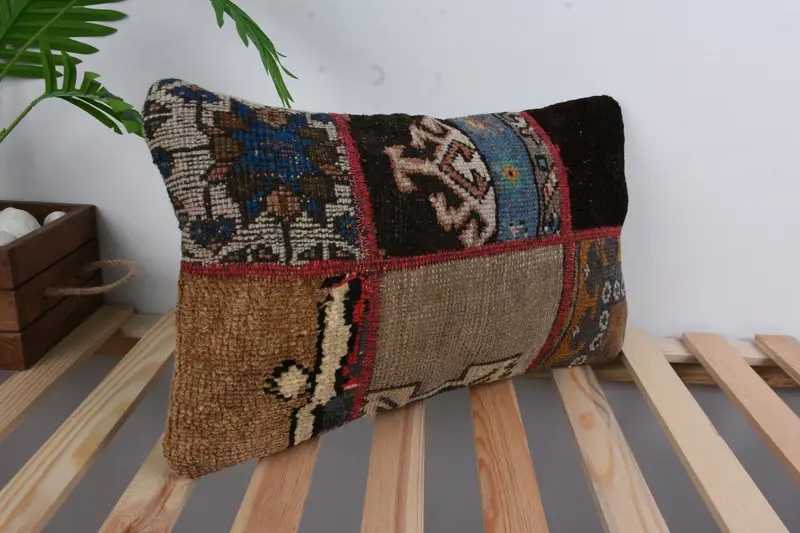 Pillow for Couch, 12x20 Blue Pillow, Home Decor Pillow, Art Deco Cushion Cover, Vintage Pillow Sham, Pillow Cover, Vintage Pillow - 4