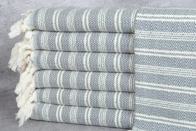 Guest Hand Towel Cotton, Dark Gray Flat Towel, 18x32 Inches