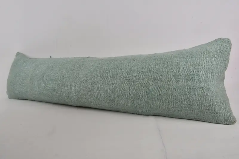Turkish Bench Pillow Cover, Yoga Pillow Case, Kilim Cushion Sham, Vintage Pillow, Cushion, Handmade Kilim Cushion, 12x48 Gray Pillow Cover - 3