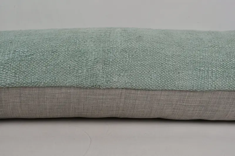 Turkish Bench Pillow Cover, Yoga Pillow Case, Kilim Cushion Sham, Vintage Pillow, Cushion, Handmade Kilim Cushion, 12x48 Gray Pillow Cover - 5