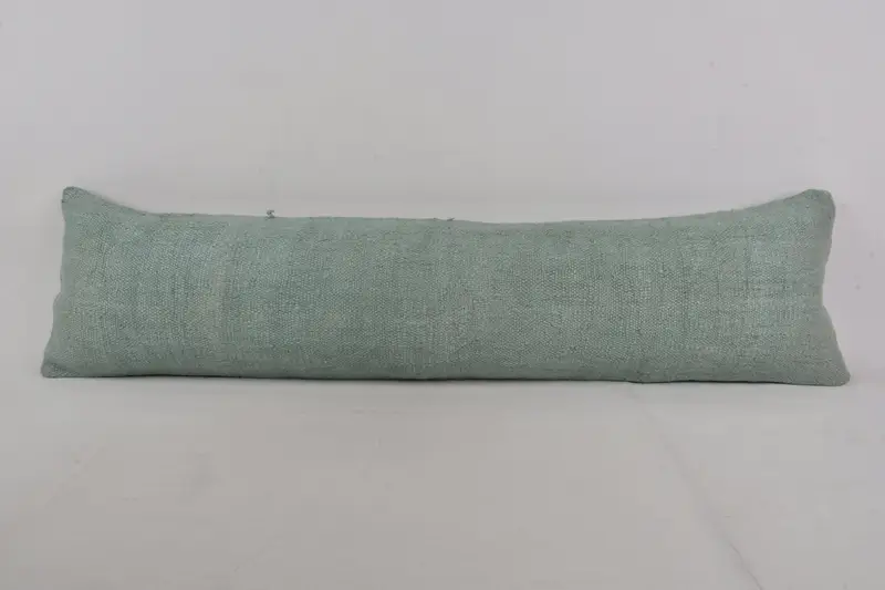 Turkish Bench Pillow Cover, Yoga Pillow Case, Kilim Cushion Sham, Vintage Pillow, Cushion, Handmade Kilim Cushion, 12x48 Gray Pillow Cover - 1