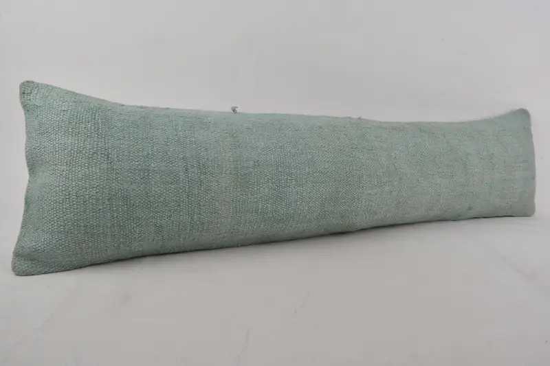 Turkish Bench Pillow Cover, Yoga Pillow Case, Kilim Cushion Sham, Vintage Pillow, Cushion, Handmade Kilim Cushion, 12x48 Gray Pillow Cover - 2