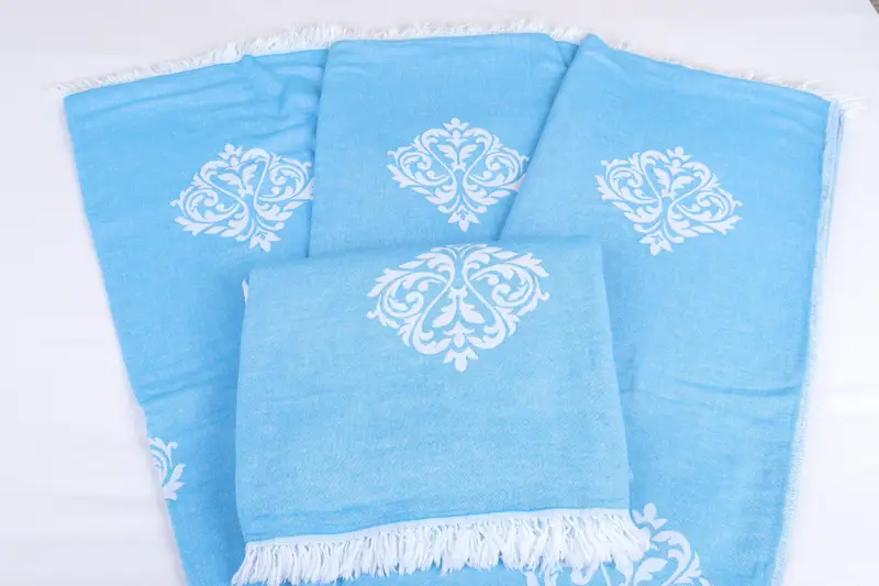 Turkish Bedspread, Christmas Gift Blanket, Boho Throw Blankets, 96x76 Cotton Baroque Towel, Organic Throw, Monogram Blanket, Personalized Blanket - 6