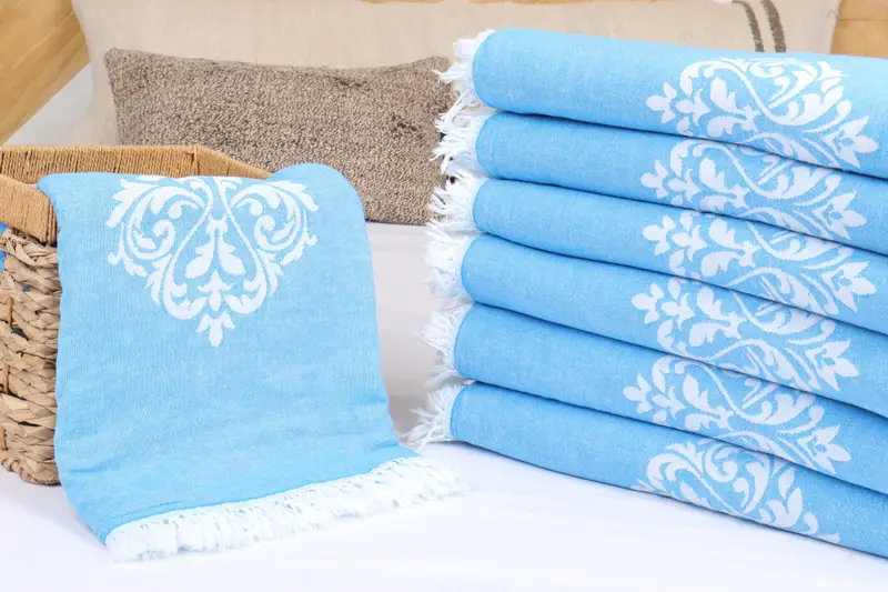 Turkish Bedspread, Christmas Gift Blanket, Boho Throw Blankets, 96x76 Cotton Baroque Towel, Organic Throw, Monogram Blanket, Personalized Blanket - 5