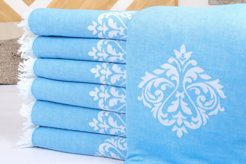 Turkish Bedspread, Christmas Gift Blanket, Boho Throw Blankets, 96x76 Cotton Baroque Towel, Organic Throw, Monogram Blanket, Personalized Blanket - 3