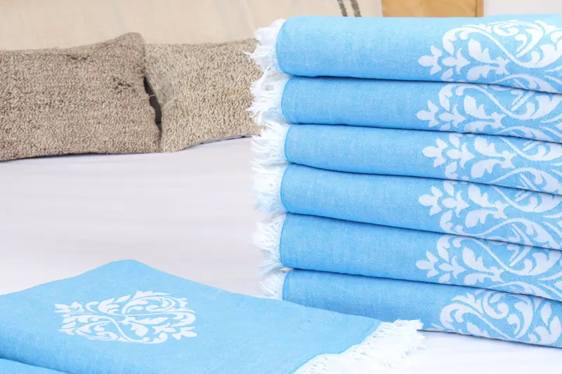 Turkish Bedspread, Christmas Gift Blanket, Boho Throw Blankets, 96x76 Cotton Baroque Towel, Organic Throw, Monogram Blanket, Personalized Blanket - 4