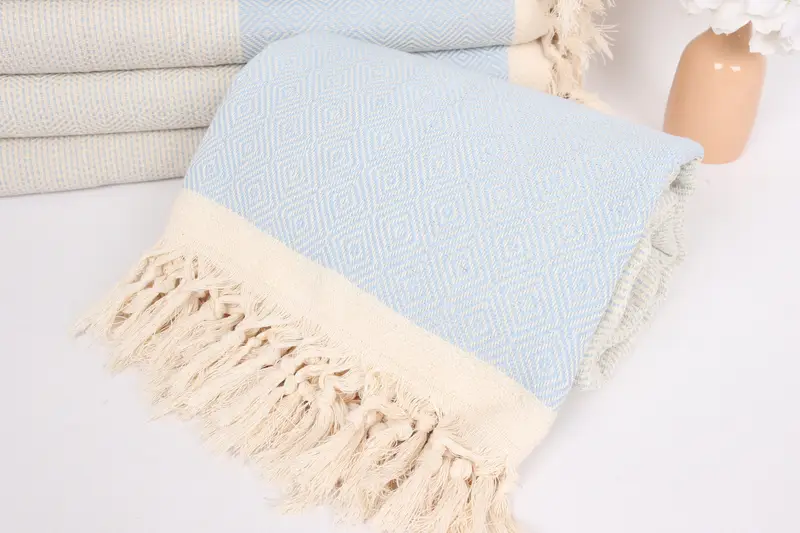 104x80 Cotton Diamond Towel, Turkish Blanket Throw, Woven Throw Blanket, Throw Blanket, Memorial Gift, Turkish Throw Blanket, Monogram Blanket - 4