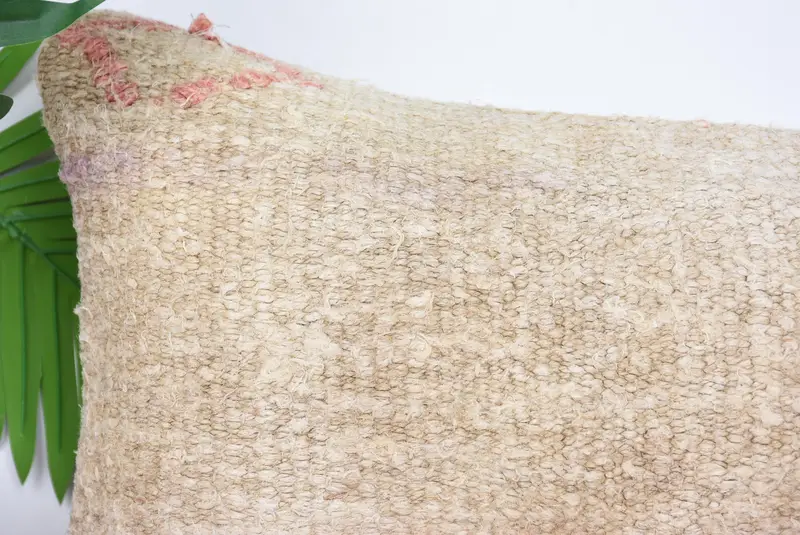 Vintage Kilim Pillow, 12x24 Beige Pillow Sham, Cushion Cover, Boho Throw Pillow Cover, Ethnical Kilim Rug Pillow, Vintage Pillow - 2