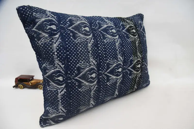 Kilim Pillow, Turkish Kilim Pillow, Natural Pillow, Seat Pillow Case, Throw Kilim Pillow, Cushion, 20x28 Blue Pillow, Shabby Chic Cushion - 3