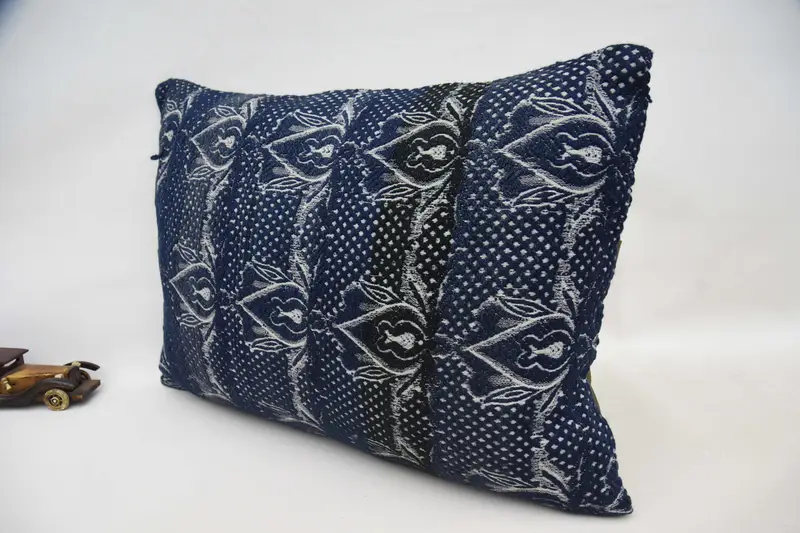 Kilim Pillow, Turkish Kilim Pillow, Natural Pillow, Seat Pillow Case, Throw Kilim Pillow, Cushion, 20x28 Blue Pillow, Shabby Chic Cushion - 5
