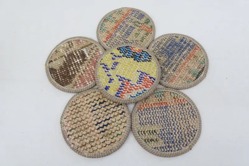 Bohemian Beige & Bronze Round Coaster, Unique Bohemian Coaster