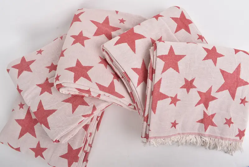 92x80 Cotton Star Design Towel, Throw Blanket Couch, Beach Wedding Favor, Monogram Blanket, Custom Wedding Gifts, Bachelorette Party Decorations - 4