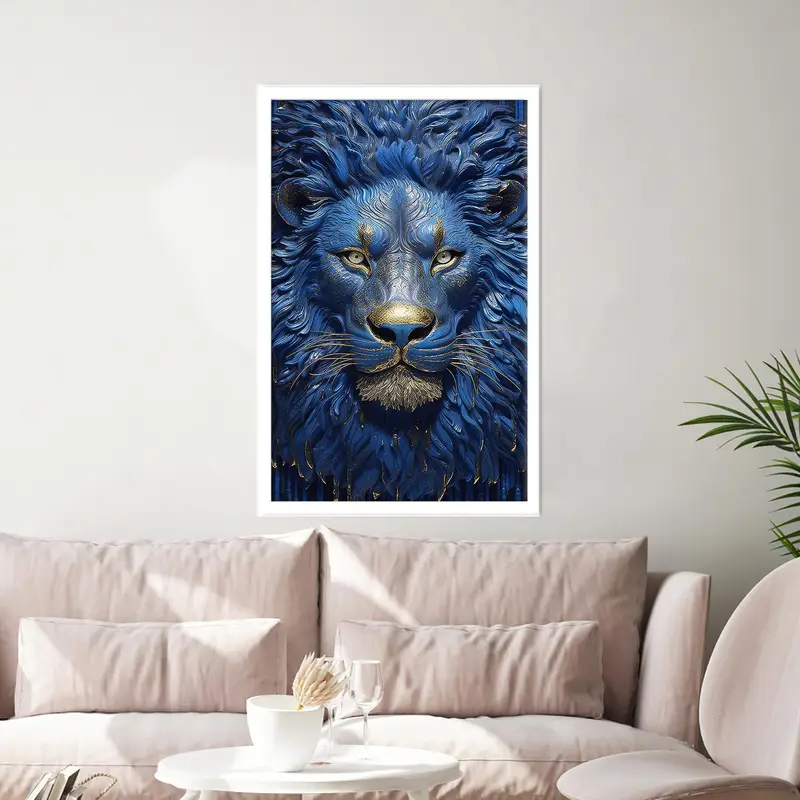 Modern Lion Abstract King Printed Glass: Elegant Design & Functionality