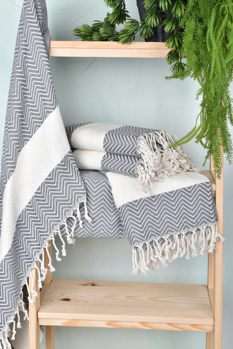 Peshtemal, Best spa Turkish towel for luxury home decor, Bridesmaid Gifts, Wedding Gifts Towel, Monogrammed Beach Towel, 70x40 Cotton Zig zag Towel - 6