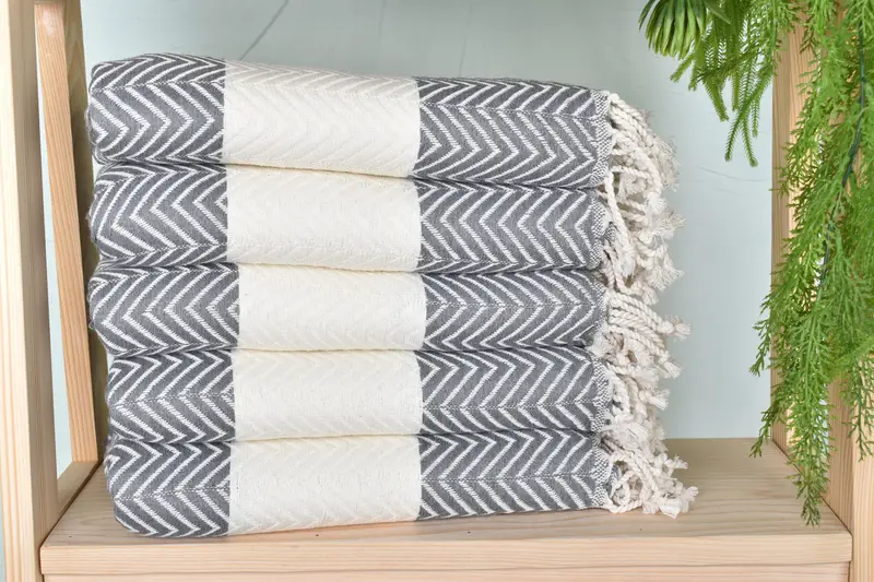 Peshtemal, Best spa Turkish towel for luxury home decor, Bridesmaid Gifts, Wedding Gifts Towel, Monogrammed Beach Towel, 70x40 Cotton Zig zag Towel - 2