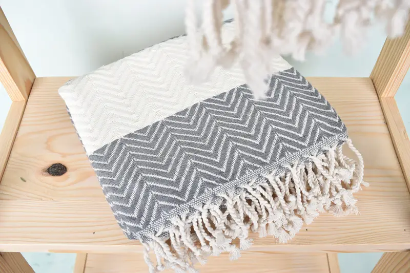 Peshtemal, Best spa Turkish towel for luxury home decor, Bridesmaid Gifts, Wedding Gifts Towel, Monogrammed Beach Towel, 70x40 Cotton Zig zag Towel - 5