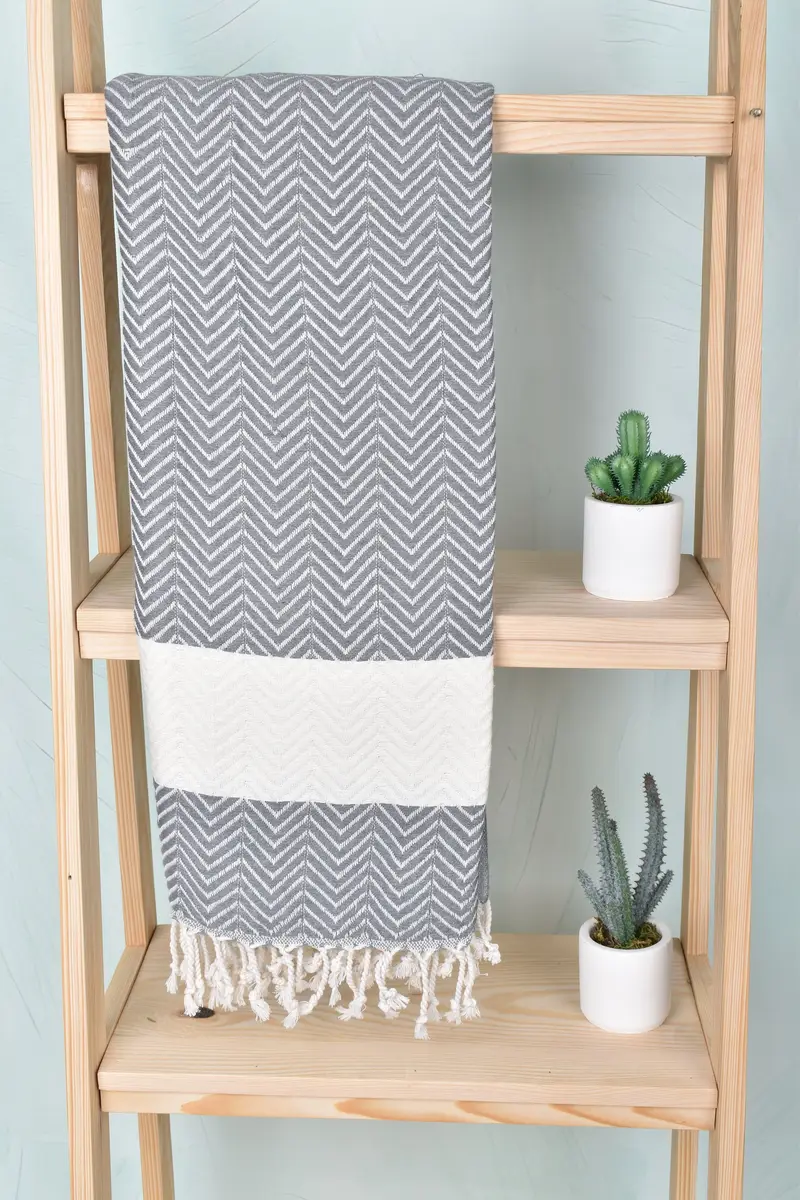 Peshtemal, Best spa Turkish towel for luxury home decor, Bridesmaid Gifts, Wedding Gifts Towel, Monogrammed Beach Towel, 70x40 Cotton Zig zag Towel - 8