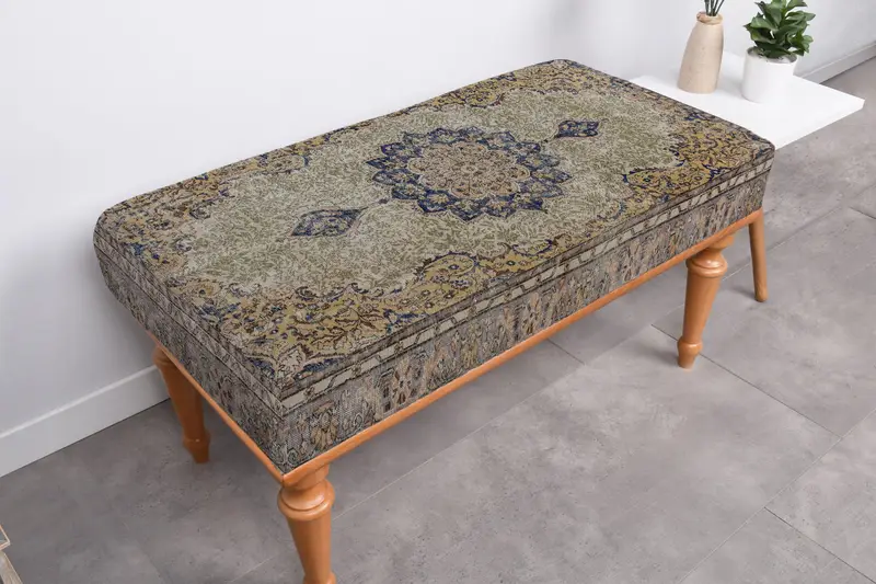 キリム風のオットマン、モジュール式ソファセット、ウール混生地