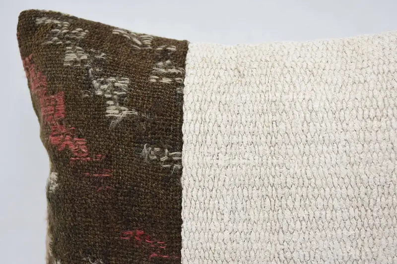 Vintage Pillow, Cushion Case, Vintage Kilim Throw Pillow, Outdoor Cushion Case, Boho Chic Cushion Case, Boho Pillow Sham Cover, 12x20 White Cushion - 2