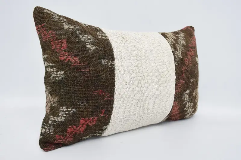 Vintage Pillow, Cushion Case, Vintage Kilim Throw Pillow, Outdoor Cushion Case, Boho Chic Cushion Case, Boho Pillow Sham Cover, 12x20 White Cushion - 3