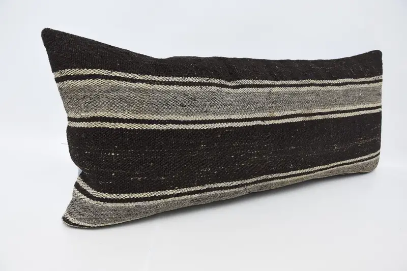 Pillow Sham, Pattern Throw Pillow Sham, Handmade Cushion Case, Kilim Cushion Sham, Bed Pillow, Pillow for Sofa, Kilim Pillow, 16x36 Brown Pillow - 3