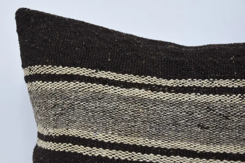 Pillow Sham, Pattern Throw Pillow Sham, Handmade Cushion Case, Kilim Cushion Sham, Bed Pillow, Pillow for Sofa, Kilim Pillow, 16x36 Brown Pillow - 2