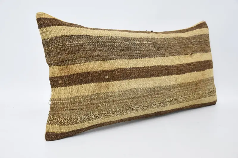 Natural Cushion, Toss Pillow, 12x24 Brown Cushion, Vintage Pillow, Throw Kilim Pillow, Pillow for Couch, Cushion, Outdoor Bolster Pillow Cover - 3