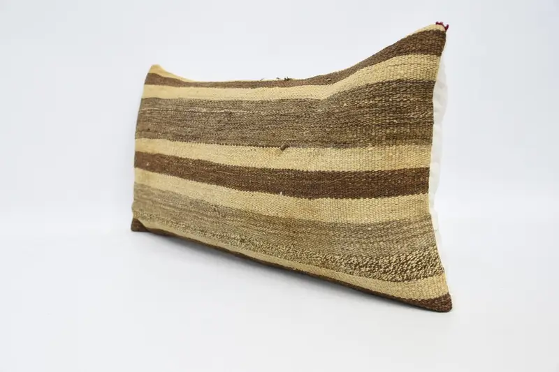 Natural Cushion, Toss Pillow, 12x24 Brown Cushion, Vintage Pillow, Throw Kilim Pillow, Pillow for Couch, Cushion, Outdoor Bolster Pillow Cover - 4