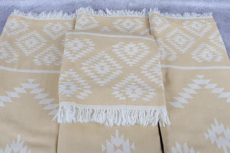 Best Beach Towel, Bachelor Towel, Valentines Day Gift, Embroidered Turkish Towel, 70x36 Cotton Kilim Towel, Fouta towel, Peshtemal Towel - 5