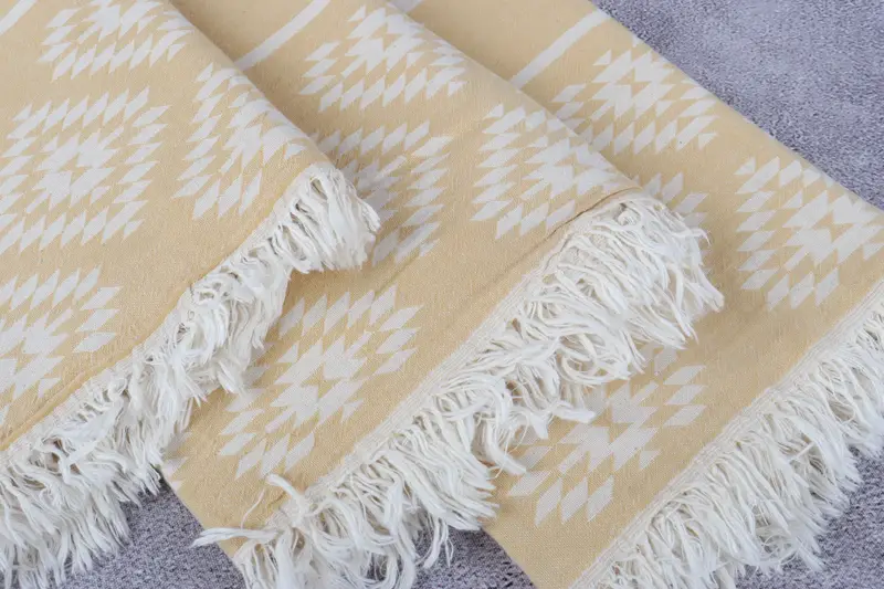 Best Beach Towel, Bachelor Towel, Valentines Day Gift, Embroidered Turkish Towel, 70x36 Cotton Kilim Towel, Fouta towel, Peshtemal Towel - 6
