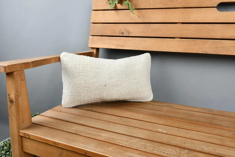 Turkish Pillow, Pillow Cover, Designer Throw Cushion Cover, Muted Cushion, 8x16 Beige Pillow Cover, Boho Pillow, Antique Pillows, Seat Pillow Case - 1