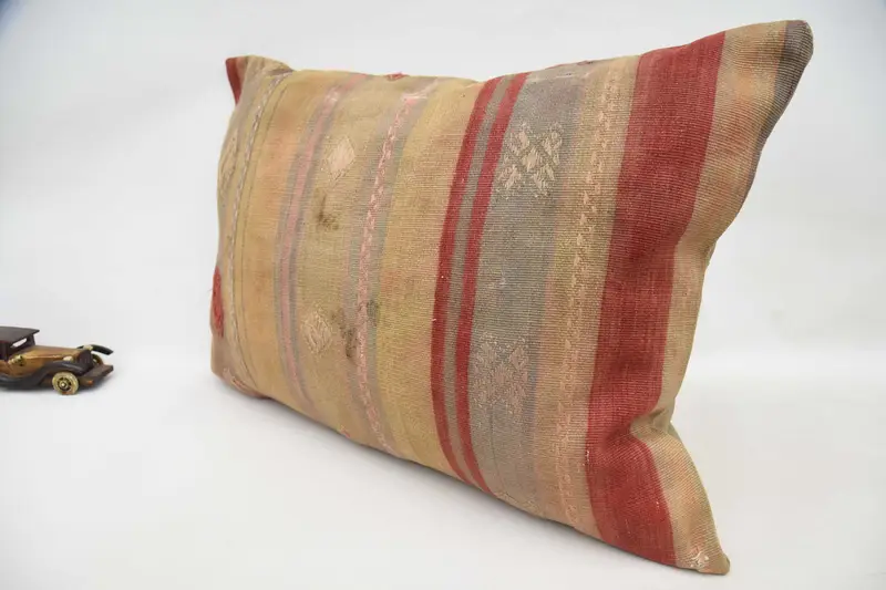 Lounge Throw Cushion, Armchair Pillow, Turkish Kilim Pillow, Cushion, Interior Designer Pillow, 20x28 Beige Pillow Case, Pillow for Sofa - 5