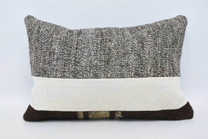 Vintage Kilim Pillow, 16x24 Beige Pillow Cover, Vintage Pillow, Meditation Cushion Cover, Armchair Pillow, Cushion, Home Decor Pillow - 1