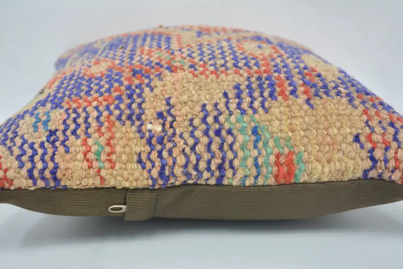 Pet Pillow Sham, Southwestern Cushion Case, Handmade Kilim Cushion, 12x12 Blue Pillow Cover, Cushion, Kilim Pillow Cover, Boho Pillow Sham Cover - 5